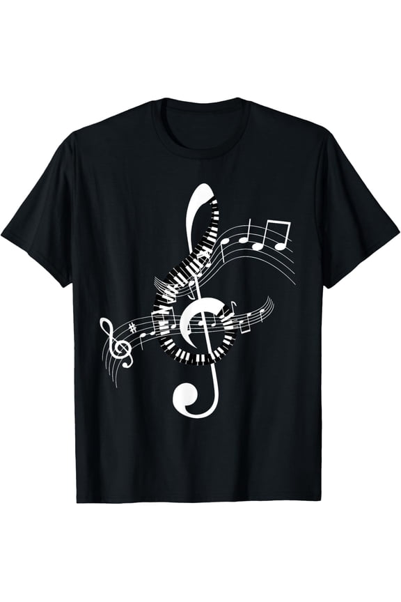 Music Notes Music Music Clef T-Shirt men and women can wear,black,white,creative gift