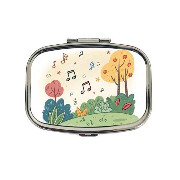 Music Notes Musical Musician Small Travel Handbag Pill Box Case