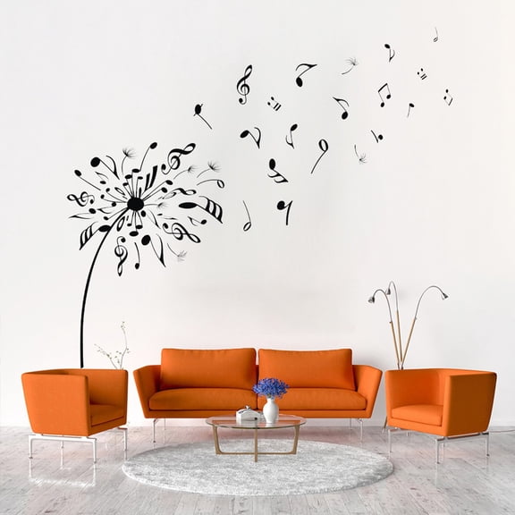Music Notes Notation Band Wall Sticker Decal, Removable DIY PVC Art Mural Wallpaper Home Decor Gift for Kids Bedroom Music & Dance Room  Fashion & Eye-catching (3833.5inch, Black)