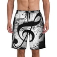 thumbnail image 1 of Music Notes Pattern Men'S Beach Pants Quick Dry Short Swim Trunks With With Pockets And Mesh Lining Swimwear Beach Bathing Shorts 3x-Large, 1 of 1