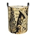 thumbnail image 1 of Music Notes Saxophone Musical Vintage Foldable Laundry Hamper with Handle Storage Basket for Clothes Toys & Organizing, 1 of 6