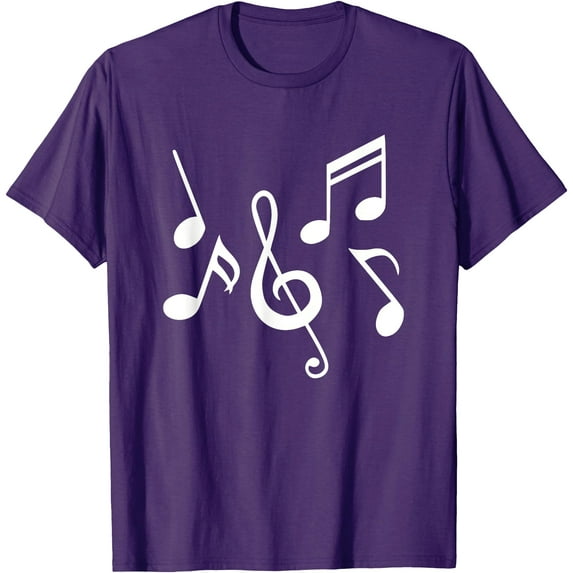 Music Notes Simple Softstyle Unisex T-Shirt,Purple Color,Size YXS