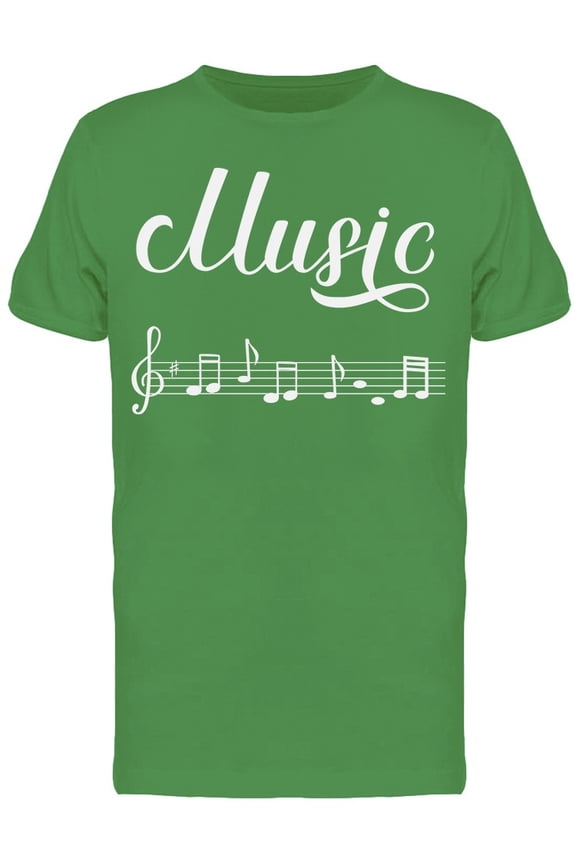 Music Notes Sketch Font Tee Men's -Image by Shutterstock