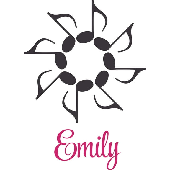 Music Notes Sound Singer Musical Customized Wall Decal - Custom Vinyl Wall Art - Personalized Name - Baby Girls Boys Kids Bedroom Wall Decal Room Decor Wall Stickers Decoration Size (30x15 inch)