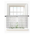 thumbnail image 1 of Music Notes,Tier Curtains 36 Inch Length,Sheer Curtains for Bedroom Living Room Window Modern Abstract Minimalistic Geometric Stripes Small Half Window Kitchen Curtains & Drapes 27.5"x36" 2 Panels, 1 of 6