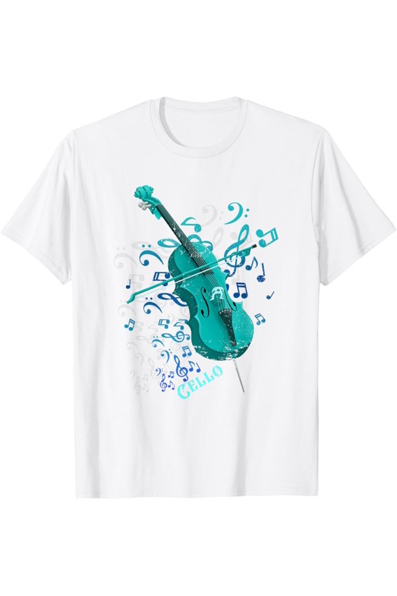 Music Notes Treble Clef Cellist Gift Orchestra Cello T-Shirt