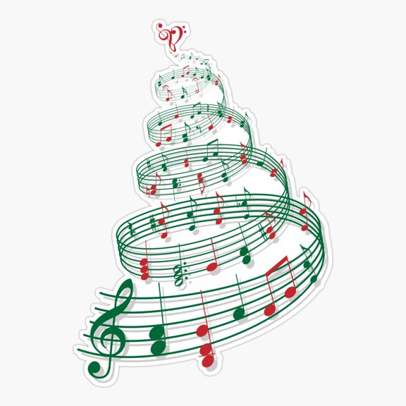 Music Notes Tree Heart Sticker