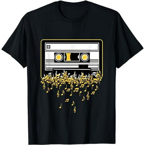 Music Notes Vintage Cassette Tape Classic 80s 90s T-Shirt