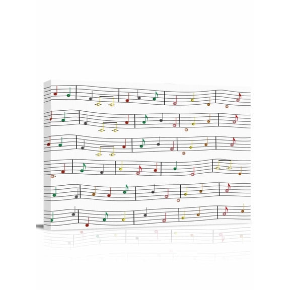 Music Notes,Wall Art for Living Room,Canvas Picture Wall Decor for Bathroom Bedroom,Modern Abstract Minimalistic Geometric Stripes Painting Artwork for Office Hallway Dining Room Decor 12"x16"