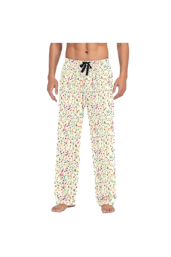 Music Notes joogoo Men's Pajama Pants Cotton Long Sleepwear Lounge Pants M