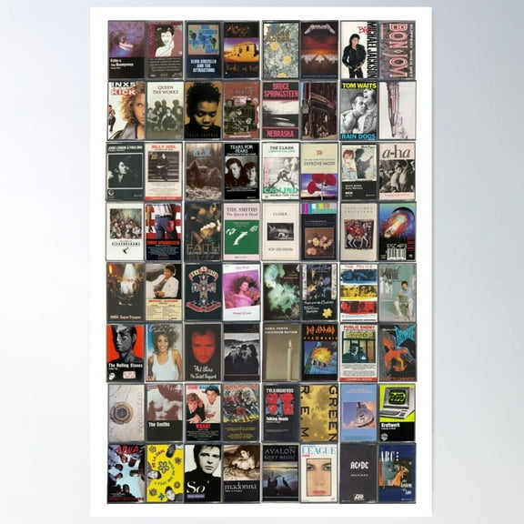 Music Of The 1980S - 80'S Album Cover Art Poster Wall Art, Modern Wall Decor For Living Room Bedroom, 12x18 UNFRAMED