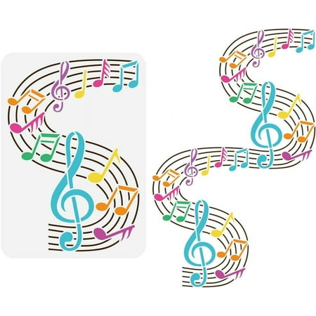 Music Painting Stencil 8.3x11.7inch Reusable Music Notes Stave Pattern Template
