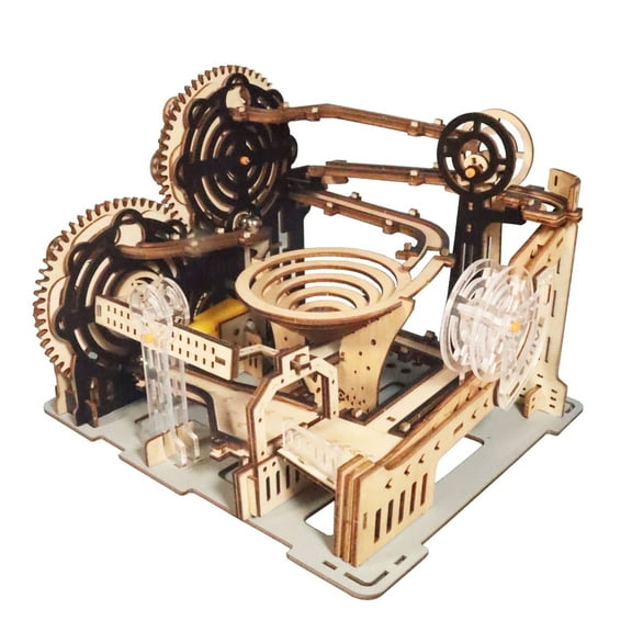 MUSIC PARK Wooden Marble Run 3D Puzzles for Adults Mechanical Gear Dual Models Kits to Build Birthday and Christmas Gifts for Men Age 14+