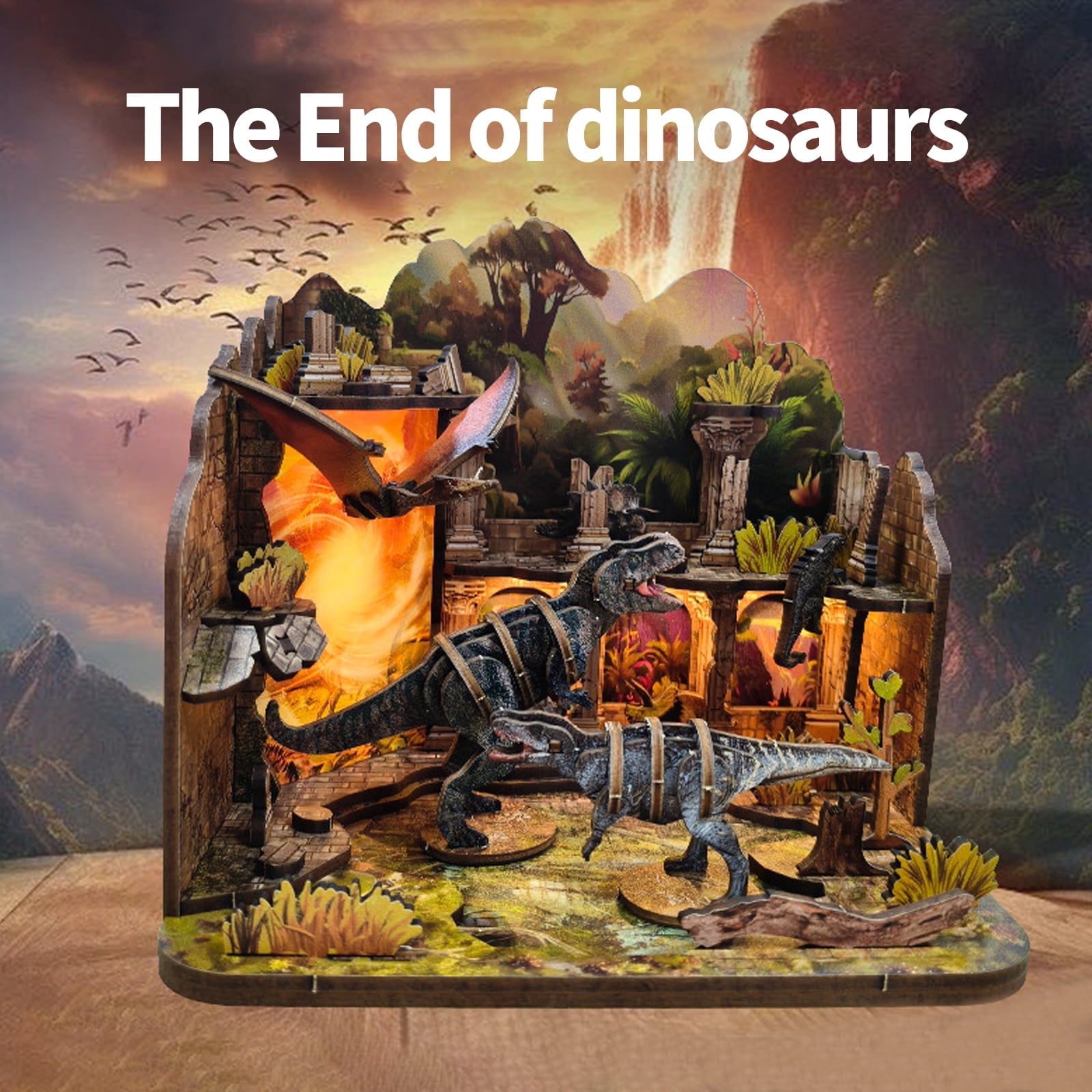 Music Park Dinosaur Doomsday Book Nook - 3D Wooden Miniature ...
