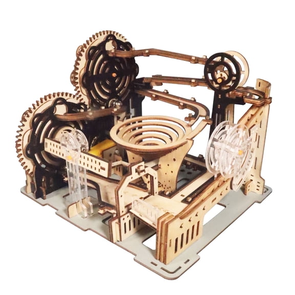 Music Park Wooden Marble Run 3D Puzzle Kit for Adults with Mechanical Gear Dual Models - Birthday & Christmas Gift for Men 14+
