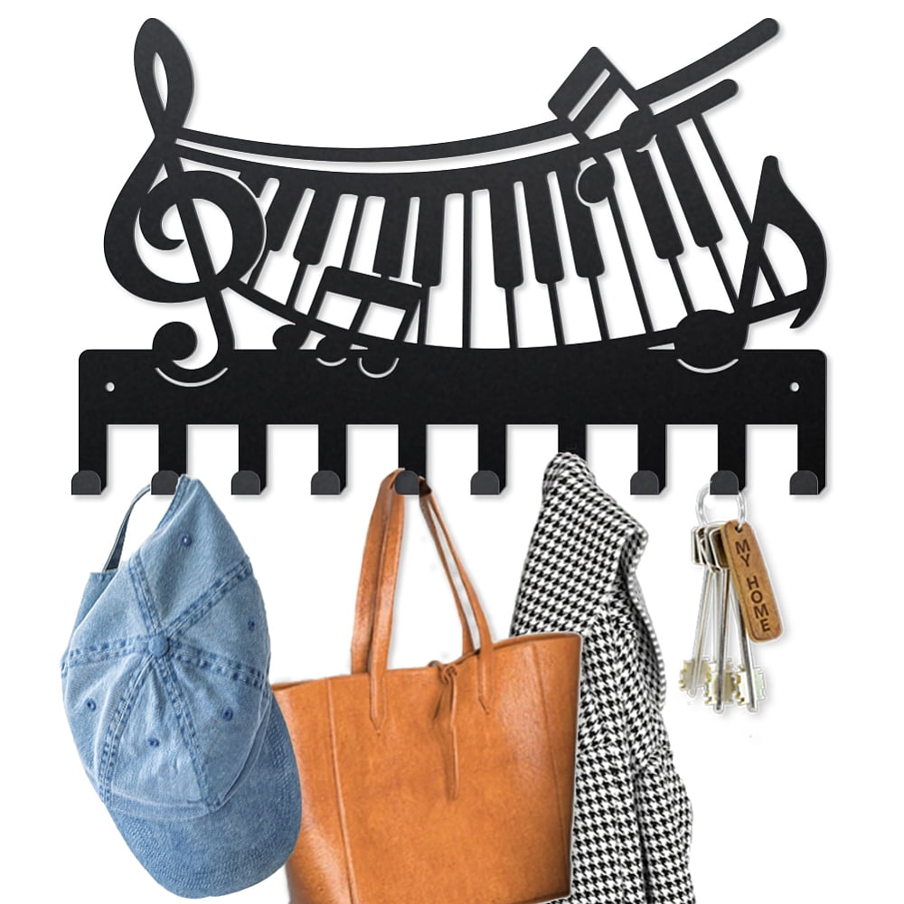 Musical Note Coat Rack Music Piano Metal Coat Hooks for DIY Wall 15.7脳9.8inch Musical Notes ...