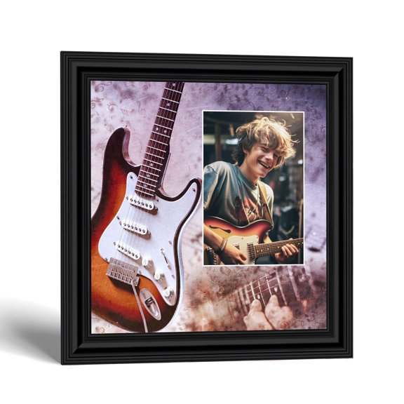 Electric Guitar Picture Frame, Rock Guitarist Gifts, Music Room Wall Decor