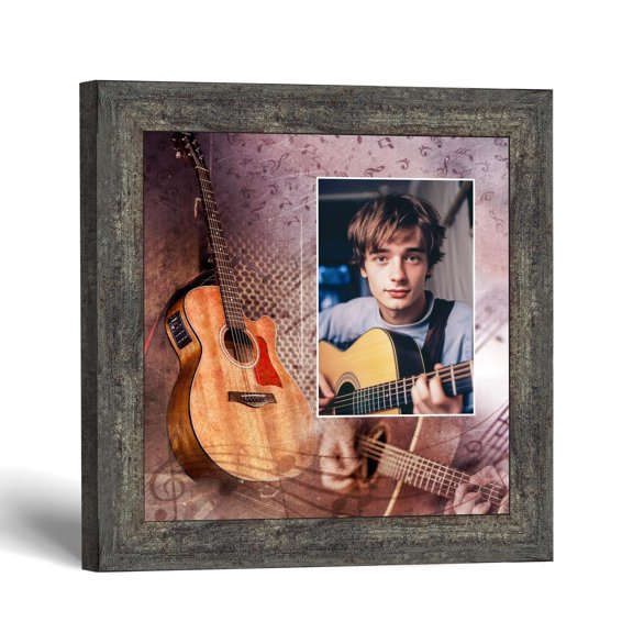 Acoustic Guitar Picture Frame, Guitarist Gifts for Men, Music Room Decor