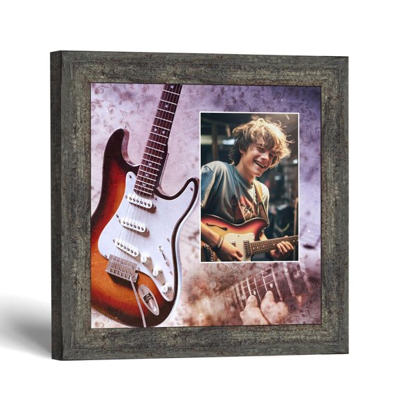 Electric Guitar Picture Frame, Rock Guitarist Gifts, Music Room Wall Decor
