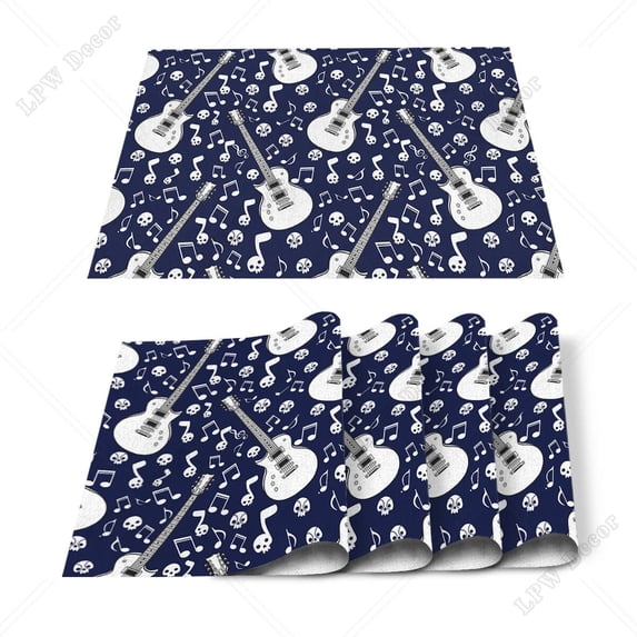 Music Placemat for Dining Table Mat Western Pad Rectangle Placemats Set Kitchen Bowl Mat Pad Tea Cloth