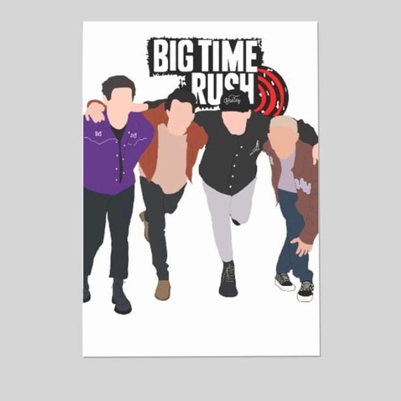 Music Poster - Big Time Rush 80s 90s Retro Style - Size 24x36 - Postora