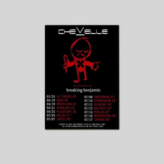 Music Poster Breaking Benjamin Chevelle North America Size 24''x36'' Goldengate