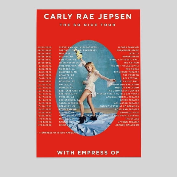 Music Poster CARLY RAE JEPSEN The So Nice Tour 2022 Ltd Ed RARE Poster! The Loneliest Time Size 24''x36'' Goldengate