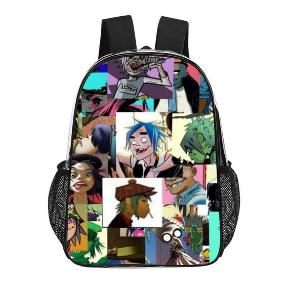 Music Poster Gorillaz Clear Backpack 17 Inch Transparent Bag Laptop Daypack Large Capacity Clear Through Backpack Travel Bag