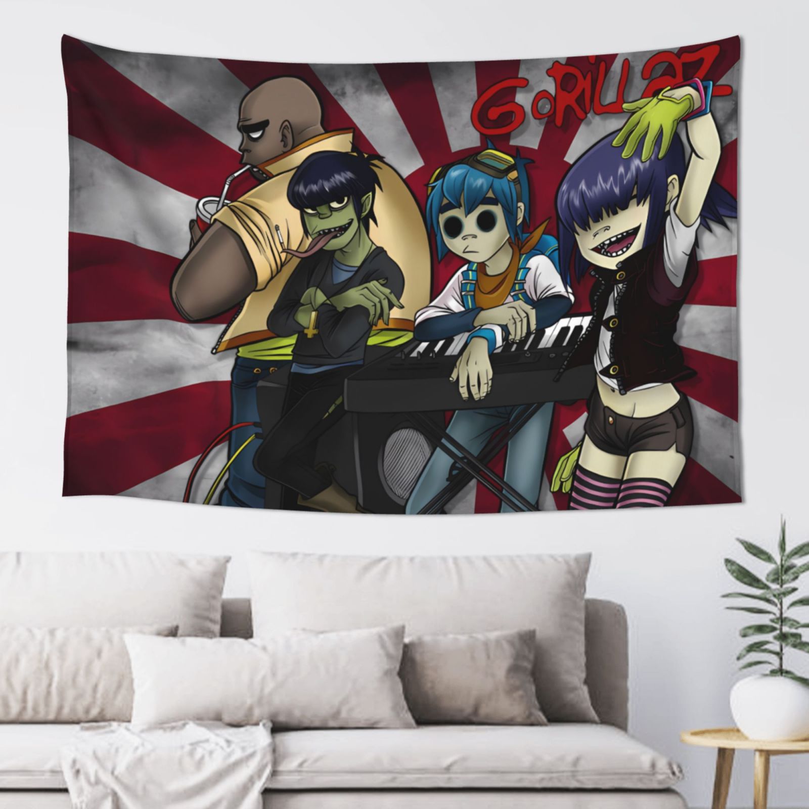 Music Poster Gorillaz Wall Tapestry 60x40 Inches Horizontal – Large ...