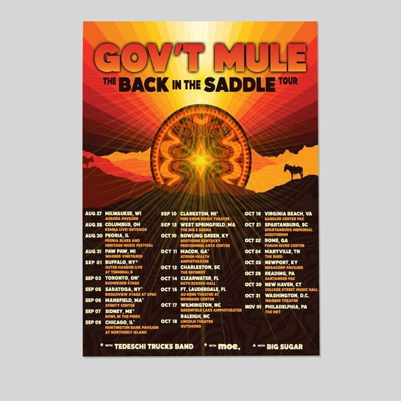 Music Poster Gov't Mule Tour 2025 Poster New Size 24''x36''-Gategoo
