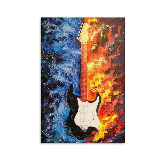 Music Poster Guitar Wall Art, Rock Band Poster And Print, Music Wall Art,Classic Instrument Cool Poster, Guitar Poster for Living Room Bedroom Boy Room Or Studio