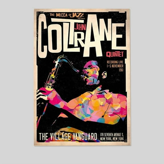Music Poster- John Coltrane Poster - Jazz Art Vintage Style - Size 24x36 - Postora