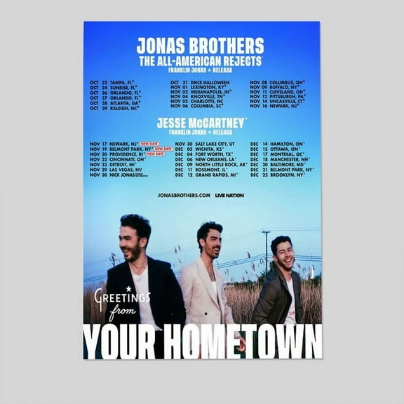 Music Poster- Jonas Brothers Poster, One Sheet Wall Size 24''x36'' -Gategoo