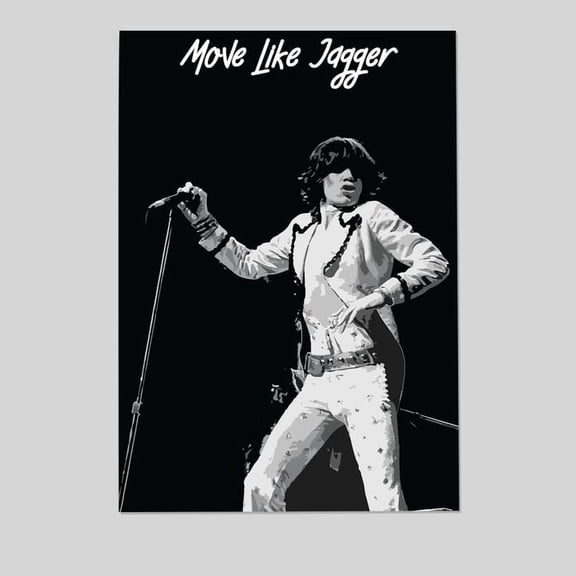 Music Poster - Mick Jagger 80s 90s Retro Style - Size 24x36 - Postora