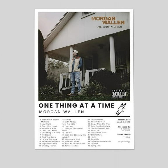 Music Poster - Mor.gan Wa.llen Poster - One Thing at a Time Album 2023 Poster - Retro Style - Size 24x36 - Postora