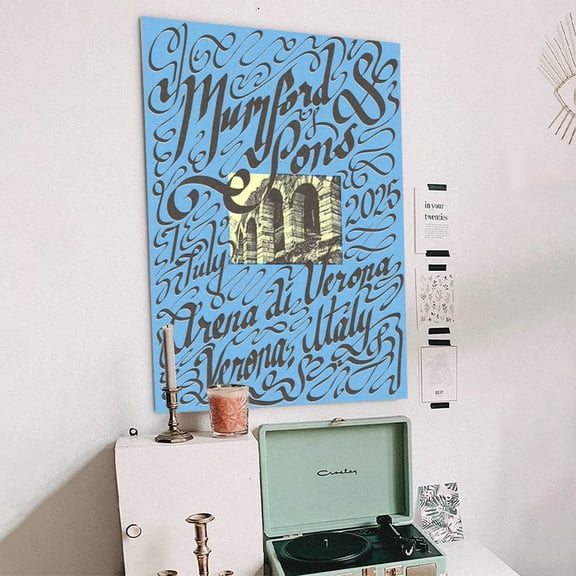 Music Poster Mumford & Sons Verona Tour Print Retro Style - Size 24''x36'' - Kiloa