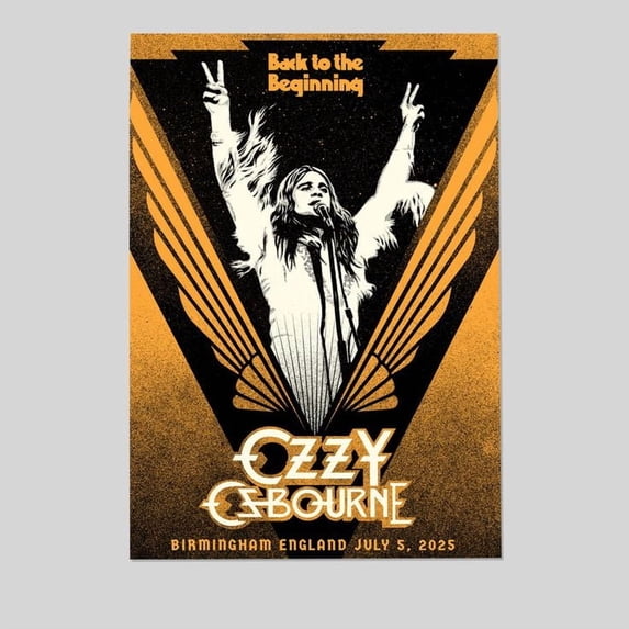 Music Poster - Ozzy Osbourne- Rest In Peace 2025 - Vintage Style - Size 24x36 - Postora
