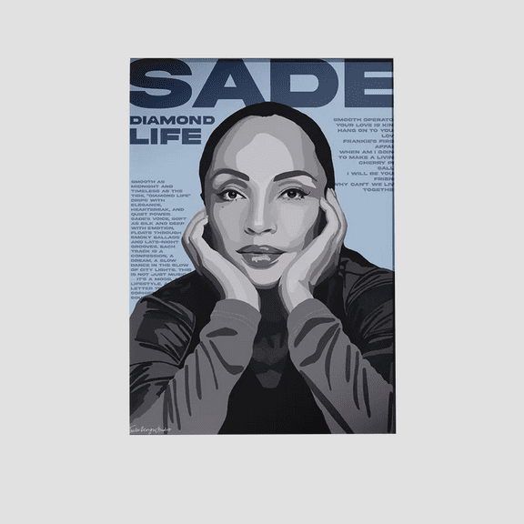 Music Poster - Sade Adu Retro Style - Size 24x36 - Postora