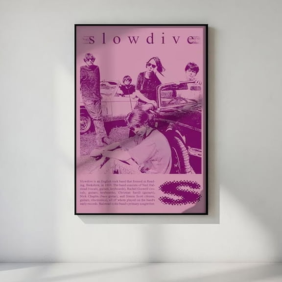 Music Poster Slowdive Poster, Music Wall Art, Band Cover Graphic Poster Size 24''x36'' GoldenGate JSC