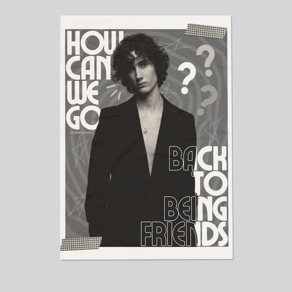 Music Poster - Sombr Back To Friends - Vintage Style - Size 24x36 - Postora
