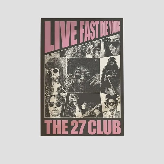 Music Poster- The 27 Club 90s Music Poster - Retro Style - Size 24x36