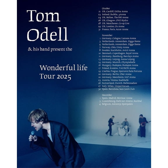 Music Poster- Tom Odell Poster, One Sheet Wall Size 24''x36''-Gategoo