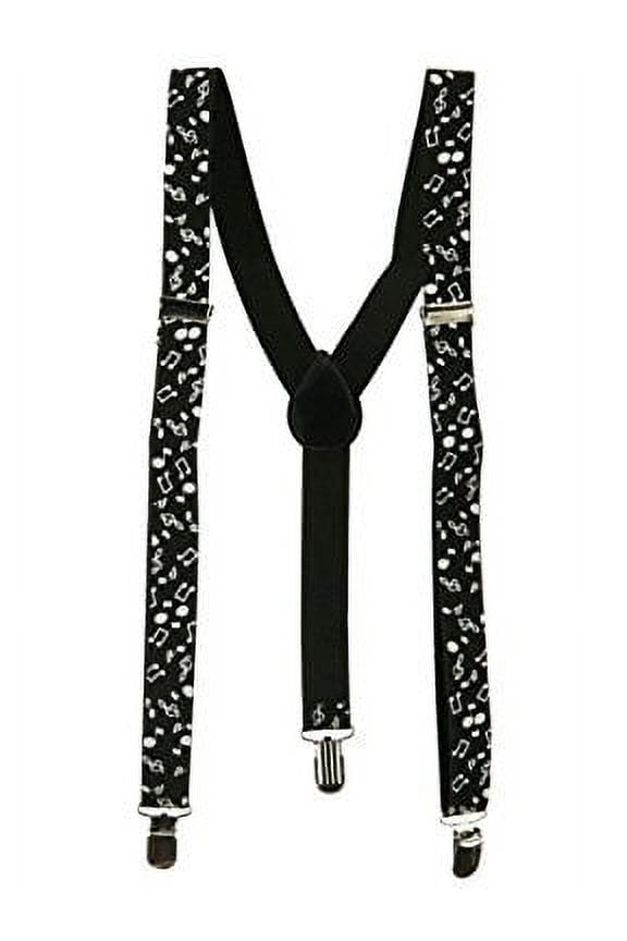 Music Print Suspenders - Black 4 OSFM