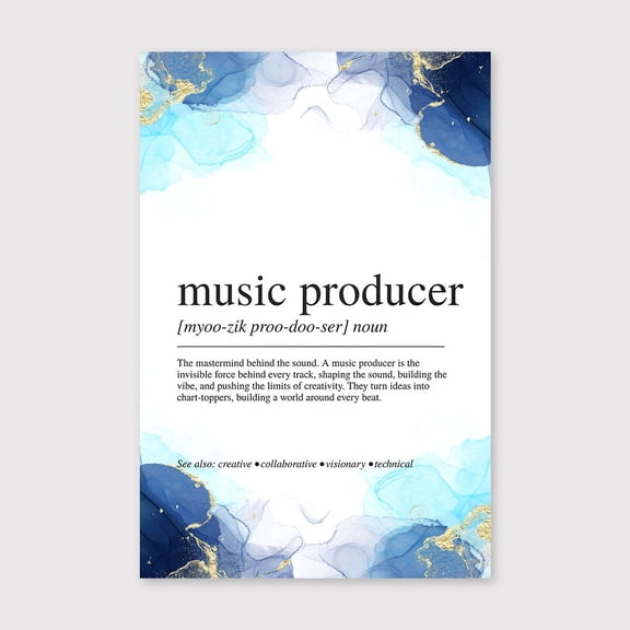 Music Producer Definition Canvas 8x12 inch, Music Producer Definition Print , Studio Career Wall Art for Audio Creators and Music Lovers