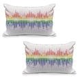 thumbnail image 1 of Music Quilted Pillowcover Set of 2, Rainbow Digital Style Equalizer Amplifier Recording Equipment Night Club Disco Theme, Standard Queen Size Pillow Cover Bedroom, 36" x 20", Multicolor, by Ambesonne, 1 of 1