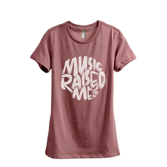 Music Raised Me Women's Fashion Relaxed T-Shirt Tee Heather Rouge X-Large