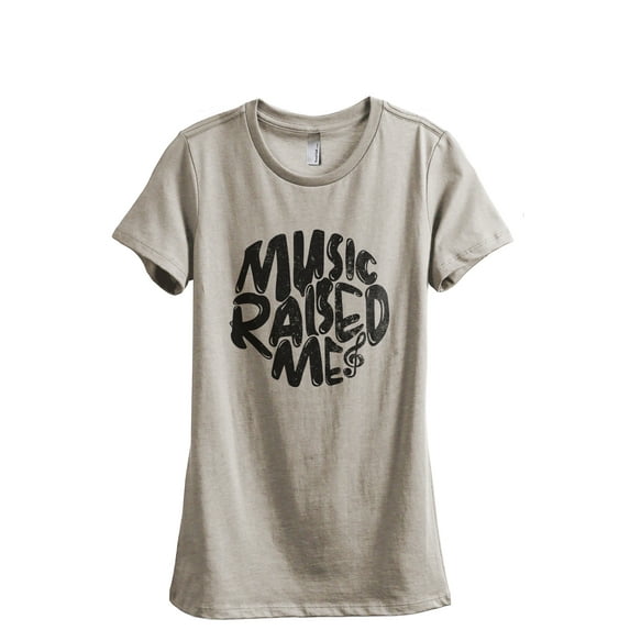 Music Raised Me Women's Fashion Relaxed T-Shirt Tee Heather Tan 2X-Large