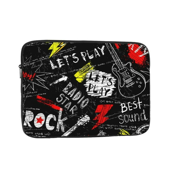 Music Rock 15 inch Portable Laptop Sleeve Compatible with MacBook Air Notebook Computer Case for Men Women College School Students