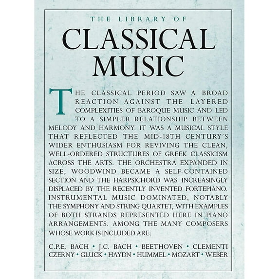 Music Sales Library Of Classical Music - Piano Solo