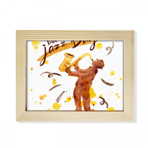 Music Sax Instruments Watercolor Pattern Desktop Photo Frame Picture Art Decoration Painting 6x8 inch